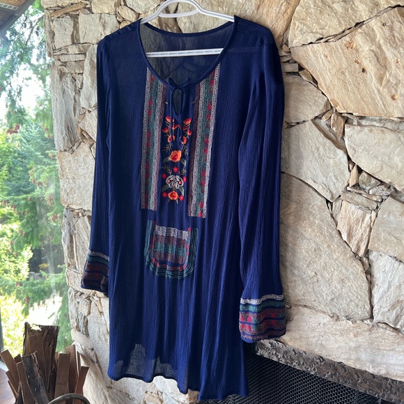 Embroidered Blue Dress/Tunic - Picture 1 of 6